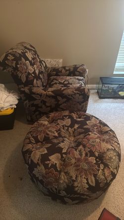 La-Z-Boy wingback chair with matching ottoman