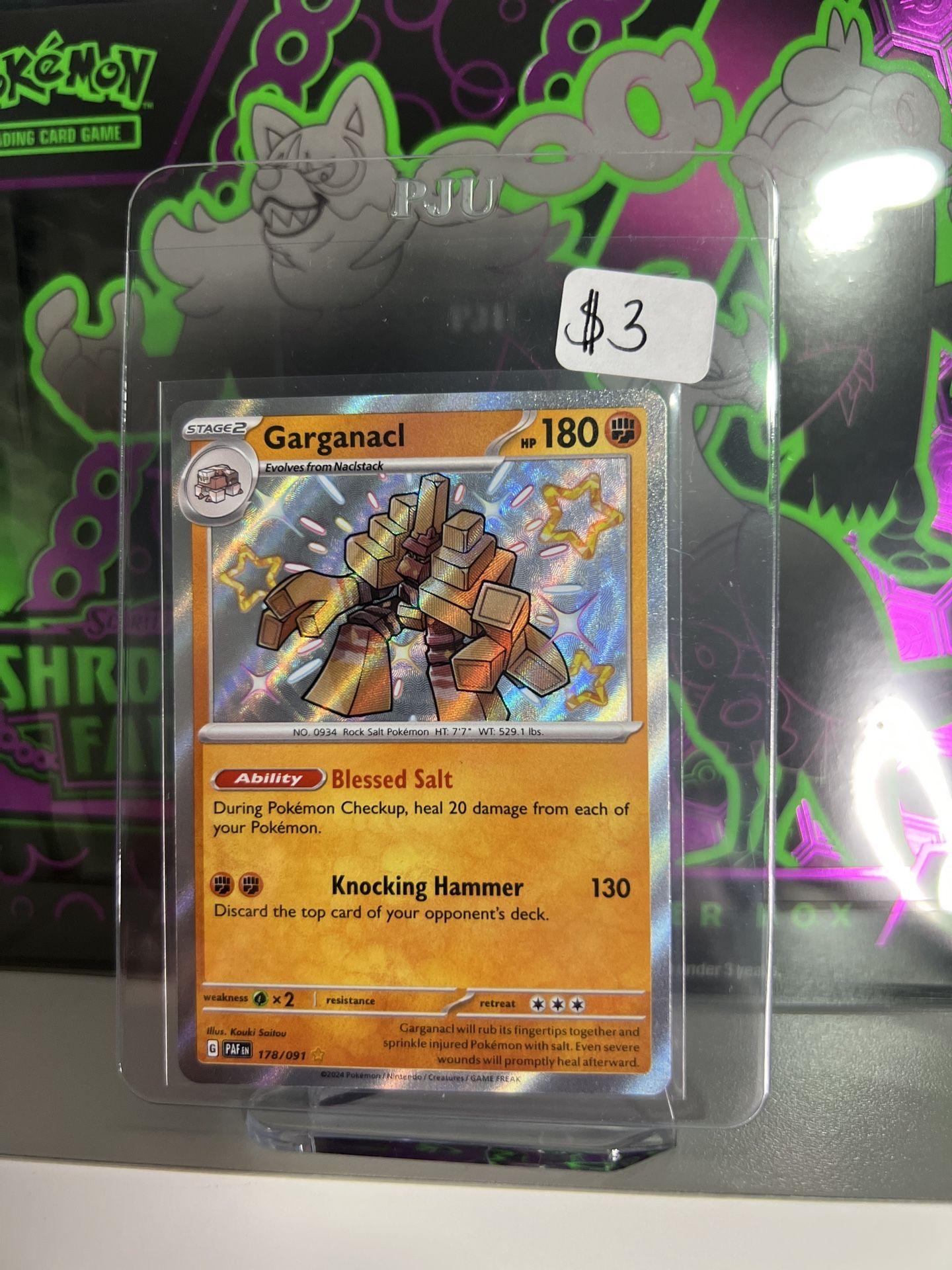 Pokemon Garganacl Paldean Fates 178/091