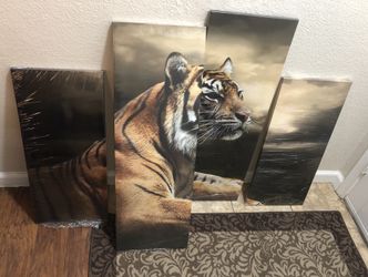 Tiger Four Piece Canvas Set