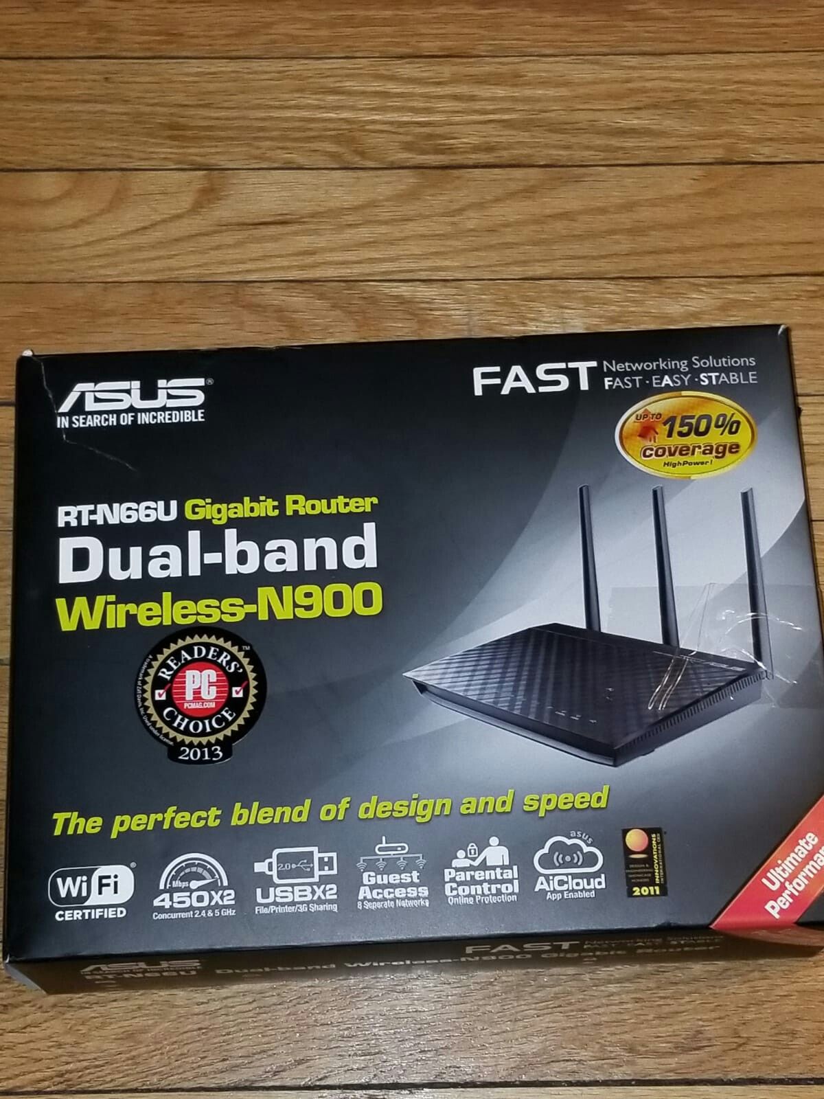 ASUS RT-N66U Wireless Router Dual-band- 900 Gigabit Router - 2.4 GHz / 5 GHz - Gigabit Ethernet - 802.11b/a/g/n