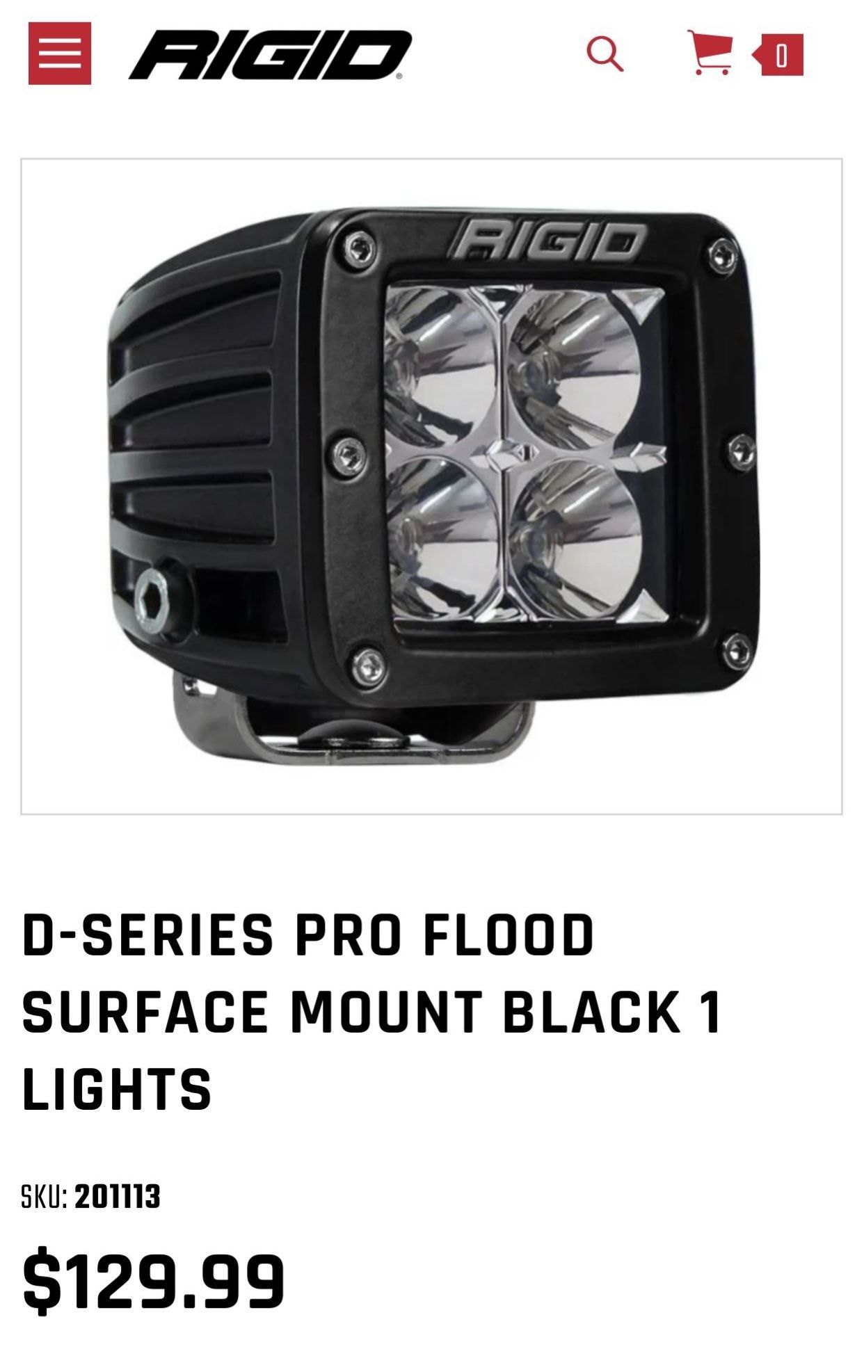 *(Brand New / Still In Boxes)* Rigid D-Series Pro Flood Surface Mount Light Cubes w/ Hardware (3” X 3”)