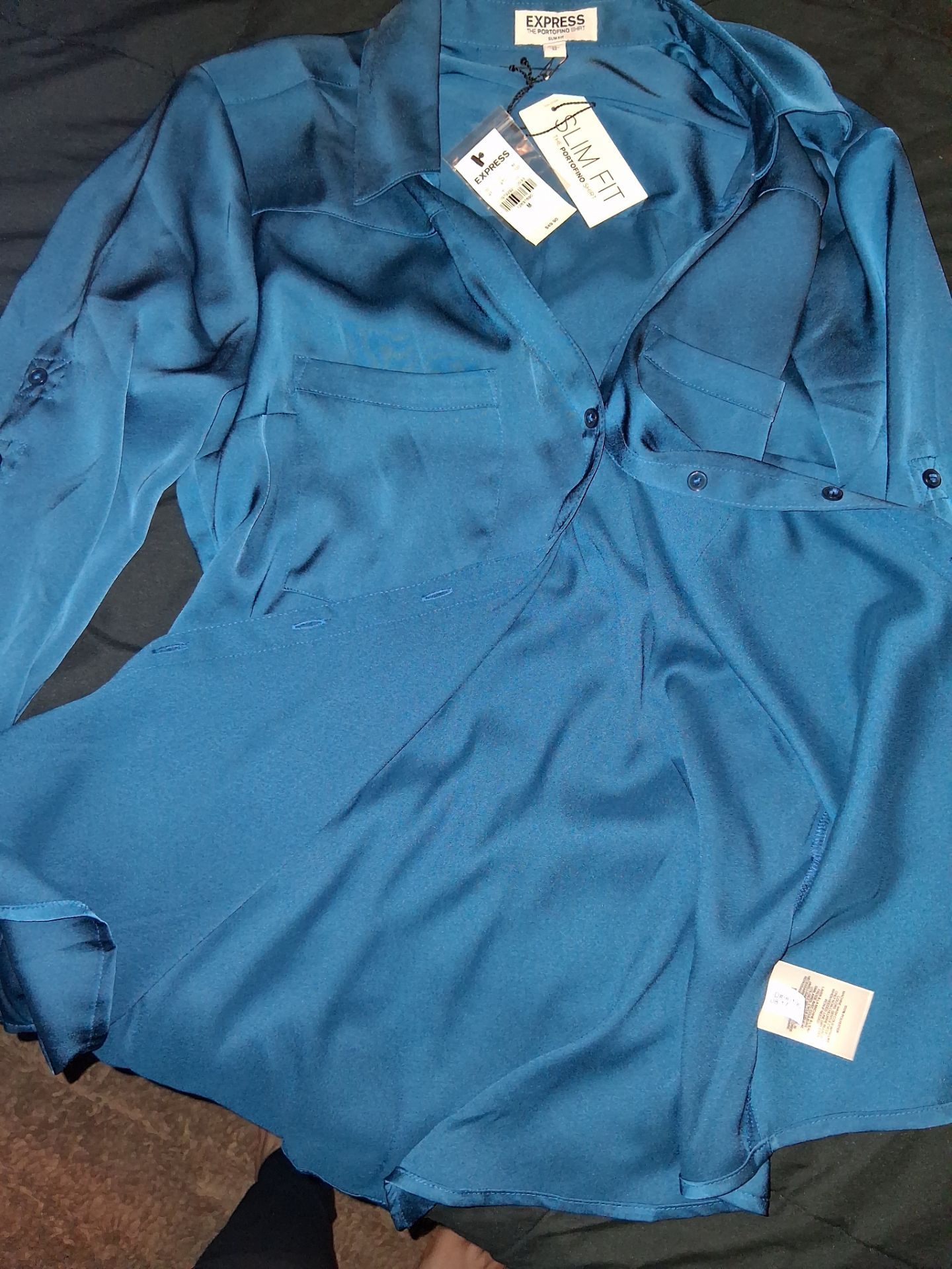 Express blue wonens long sleeve bouse