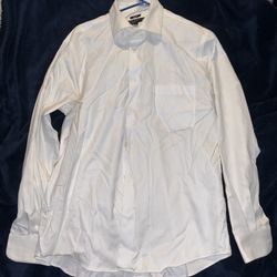 Pronto Uomo Non Iron- Slim Fit White Dress Shirt (100% Cotton)