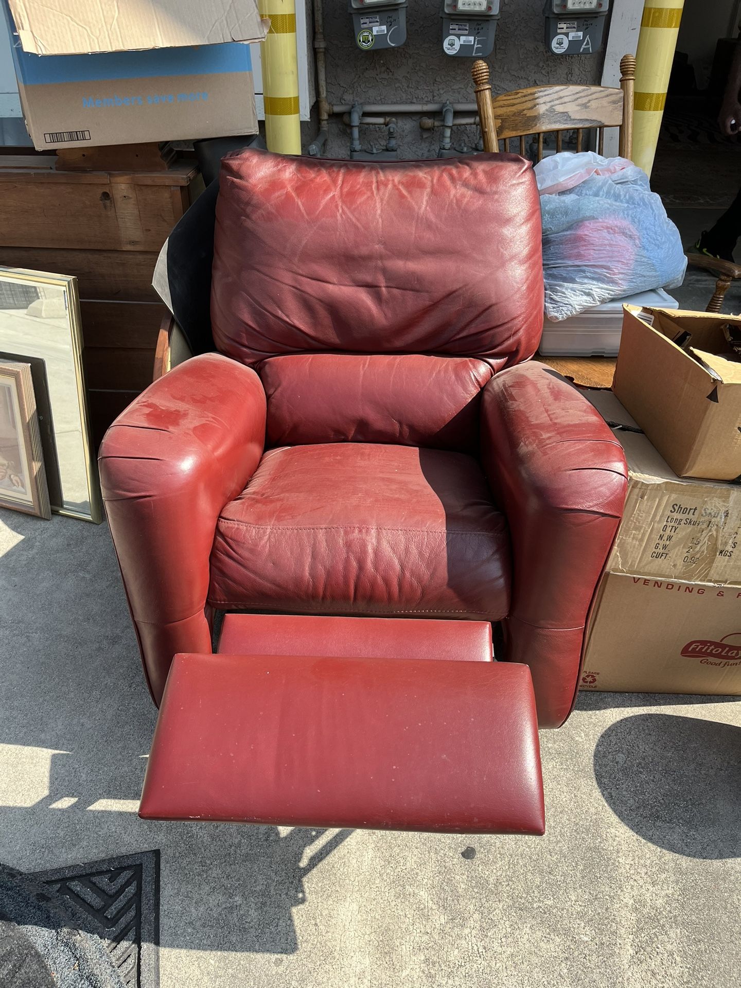 Free Red Leather oversize chair