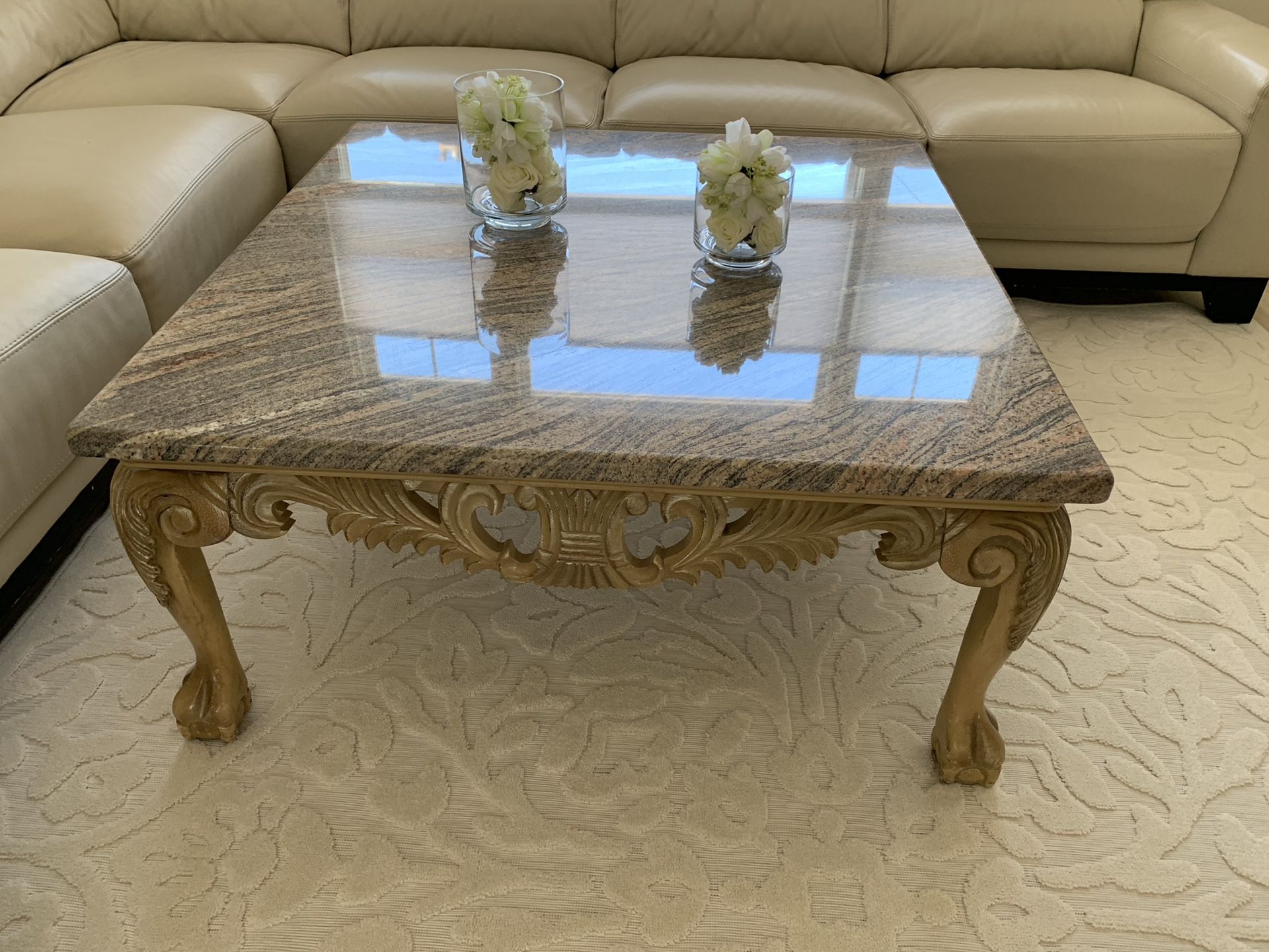 Coffee table with granite table top
