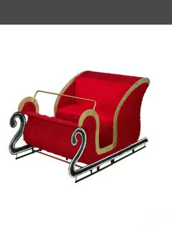 HOLIDAY LIVING FREESTANDING SLEIGH yard Decorations. With clear led lights red