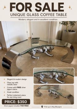 UNIQUE GLASS COFFEE TABLE