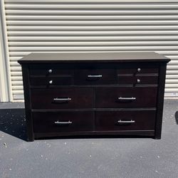 Solid wood dresser and mirror