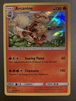 Arcanine 22/149 - Holo Rare Pokemon