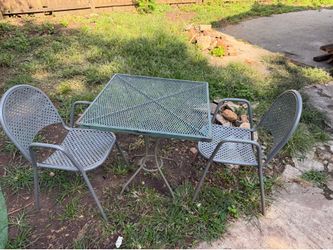 Metal table and chairs