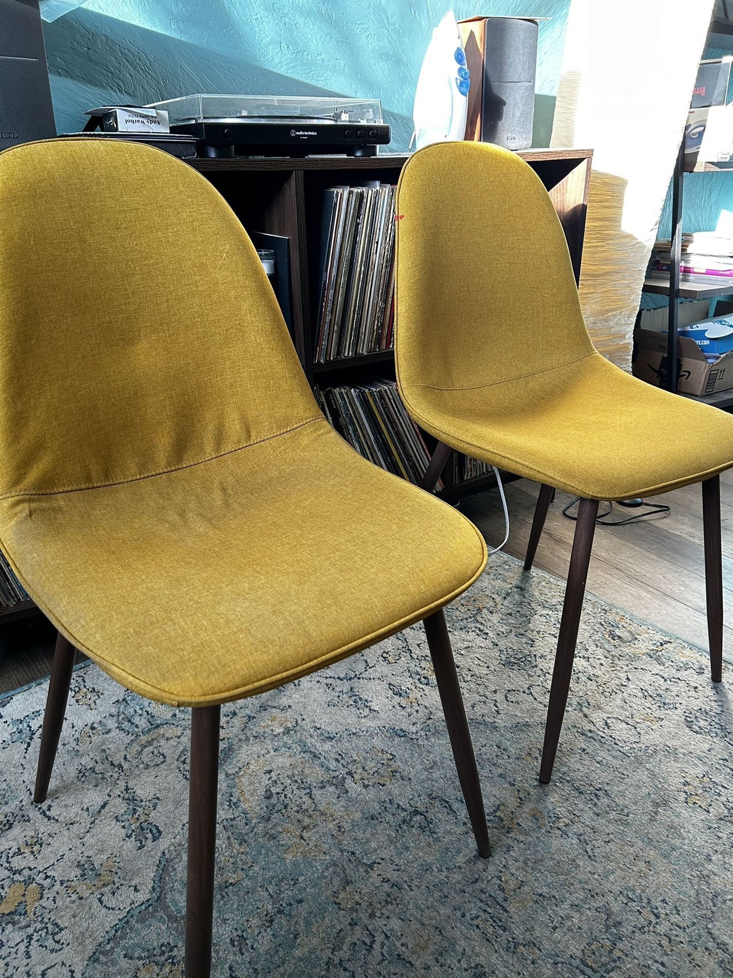 Project 62 Mid Century Modern Mustard Yellow Dining Chair Set