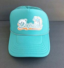 NEW MIAMI DOLPHINS 1999 OTTO TEAL AQUA HAT 5 PANEL HIGH CROWN TRUCKER SNAPBACK