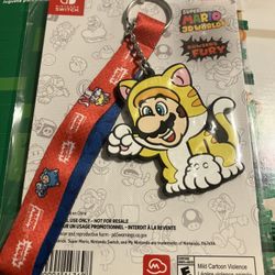 Nintendo  Super Mario 3D World + Bowser's Fury Cat Mario Keychain New.