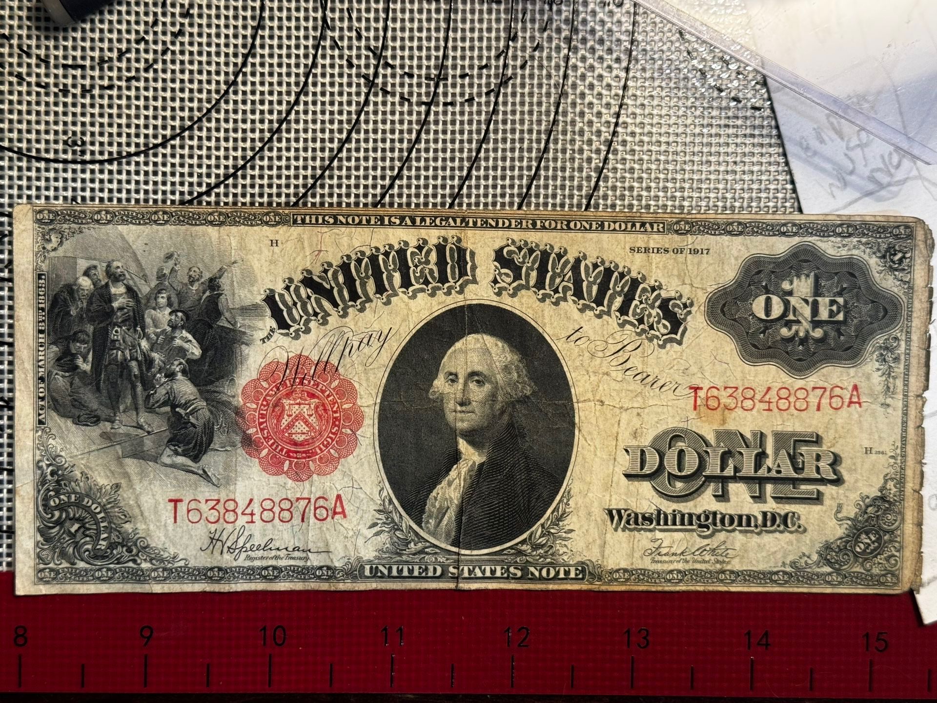 This is a 1917 $1 United States Note. 