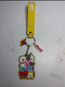 BT21 Character Group Rubber Keychain