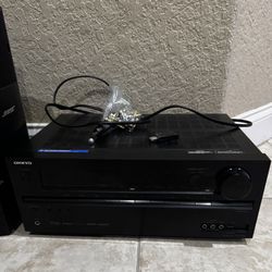 Bose 5.1 home theater system with subwoofer and onkyo receiver