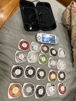 PSP2001 with case and 21 games