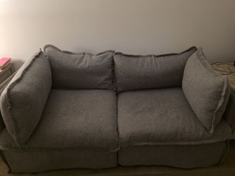 Gray Fabric Loveseat Sofa
