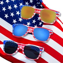 Patriotic American Flag Sunglasses 3 Pc