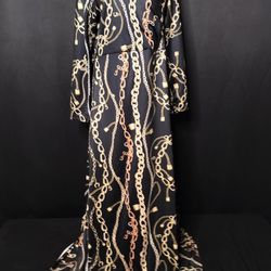 Women's Black Chain Link Maxi Dress (Size 2XL)