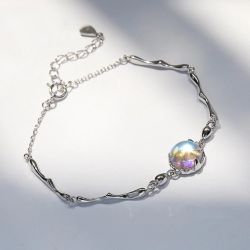 925 Sterling Silver Two Tone Flower Necklace