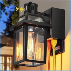 Porch Light with GFCI Outlet, Dusk to Dawn Outdoor Light