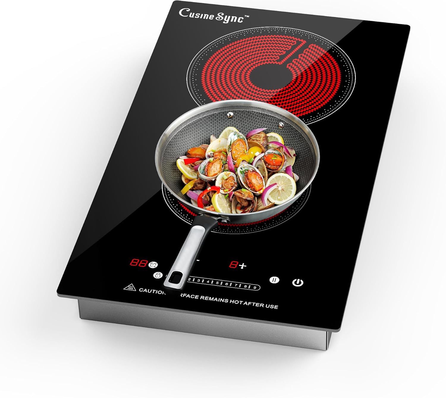 12” Ceramic Electric Cooktop 120V Plug-In • 2 Burners • Touch Control • New