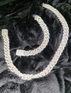 Moissanite VVS1 CUBAN LINK 18MM 22INCH CHAIN AND BRACELET