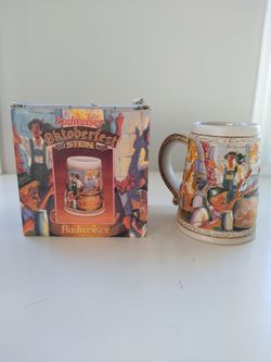 Anheuser-Busch 1996 Budweiser Oktoberfest Stein Ceramarte Brazil CS291 With Certificate of Authenticity