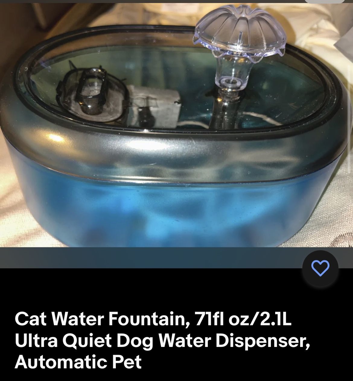 Cat Water Fountain, 71fl oz/2.1L Ultra Quiet Dog Water Dispenser, Automatic Pet