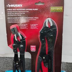 Husky 2-Piece Self-Adjusting Locking Pliers set.