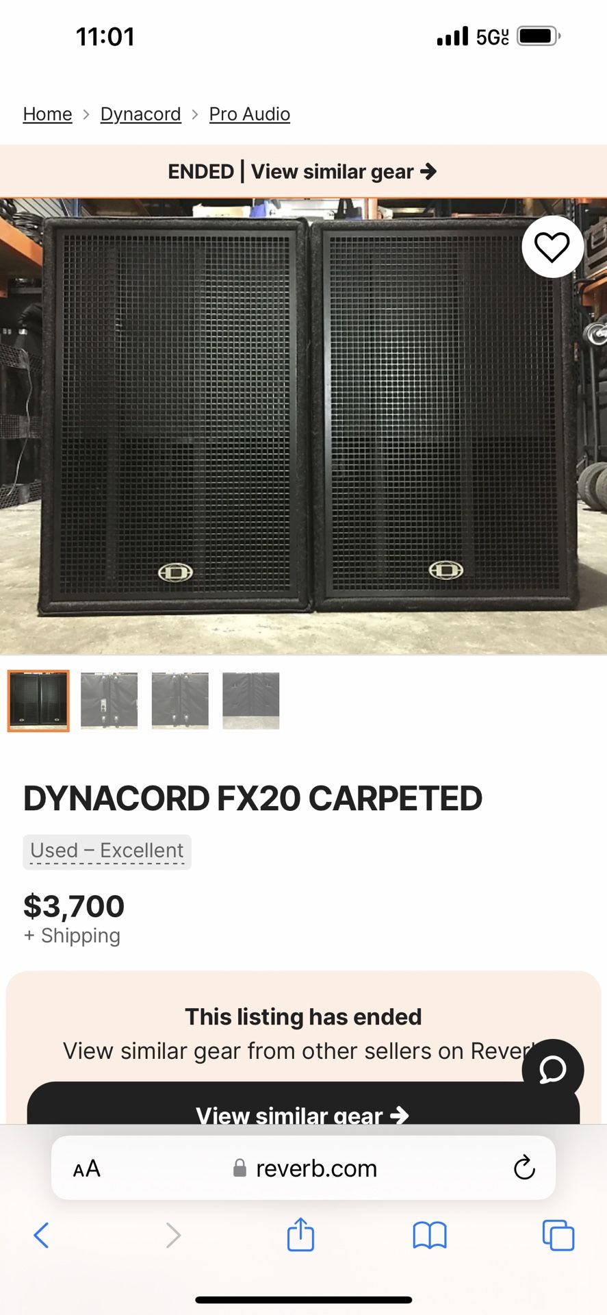 Selling Pair Dynacord Subwoofer Fx20