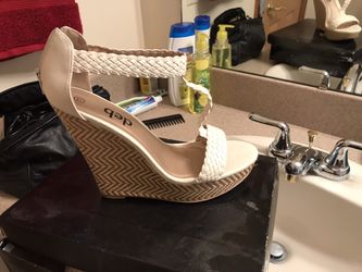 Cream Wedge Sandal, Sz. 11 - Like new Condition