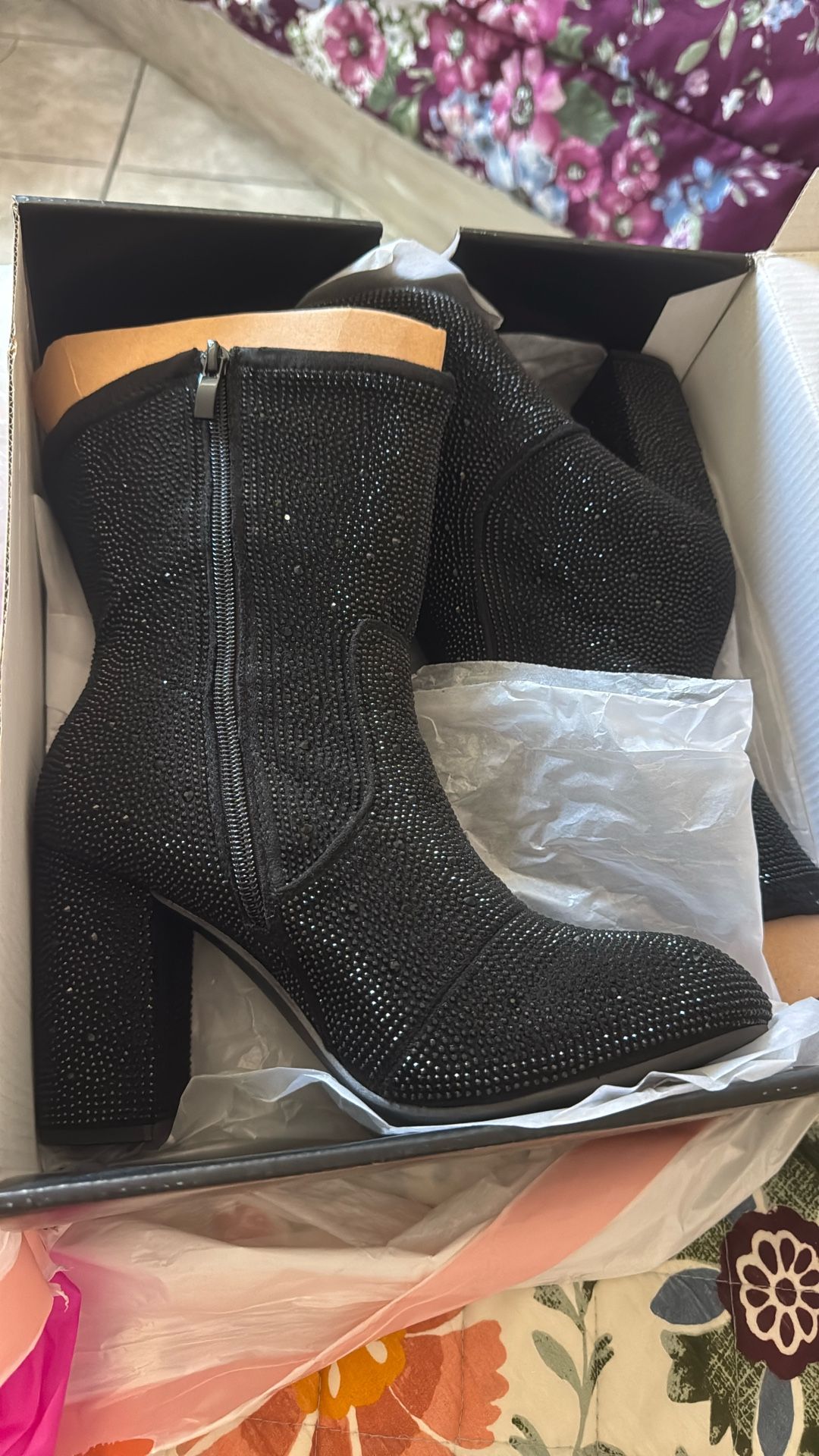 Bedazzled Black Boots