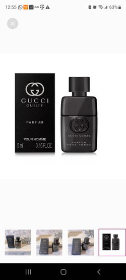 Gucci Guilty Pour Homme Parfum, Amber, Woody, NEW - Mini 0.16 oz. 5 ml.