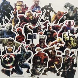 Zombie Superhero Stickers Hulk Wolverine Iron Man 