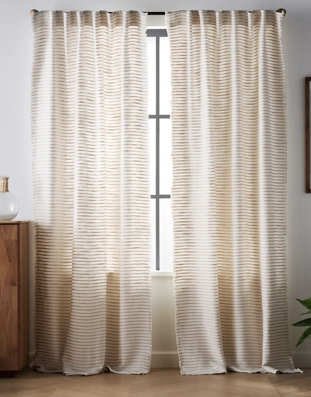 Anthropologie Luxe Linen Blend Woven Curtains