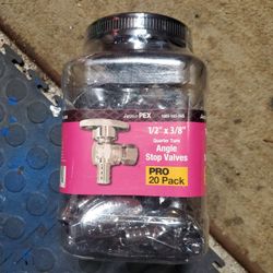 Pex 1/2"x3/8" Angle Stop Valve 20 Pack