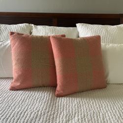 Accent Pillows Pink & Natural 20”