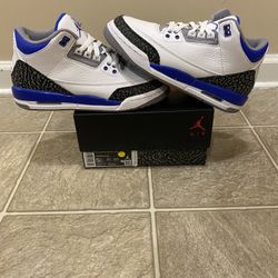 BRAND NEW JORDAN 3  “RACER BLUE” FOR SALE!!! GS SIZE 5.5 $190