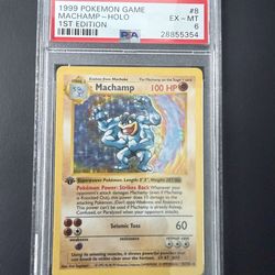 Pokemon Base Set 1st Edition Shadowless Machamp Holo
