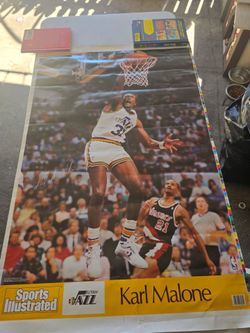 Karl Malone Utah Jazz Sports Illustrated Poster 40 x24