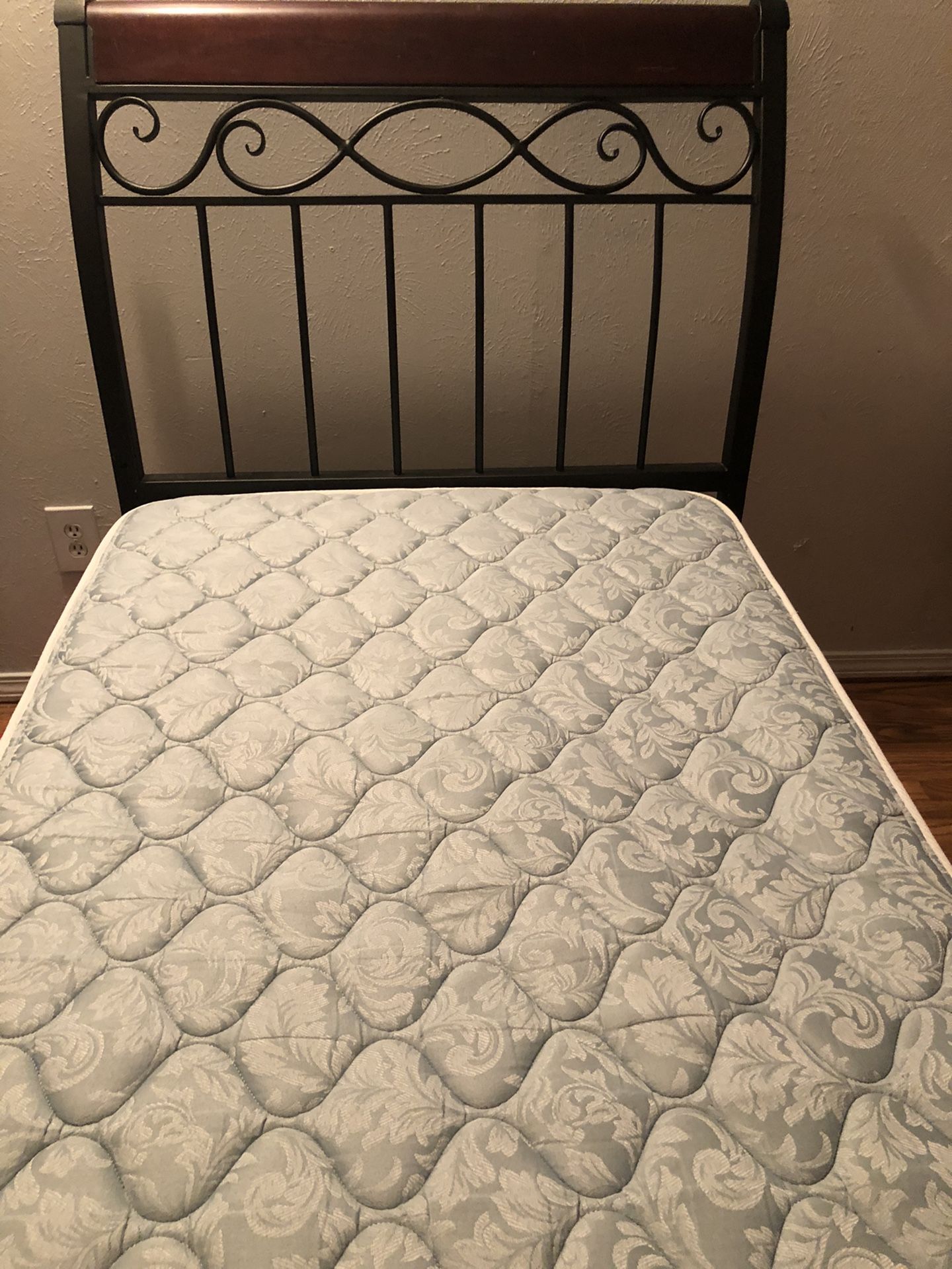 Twin bed frame and mattress