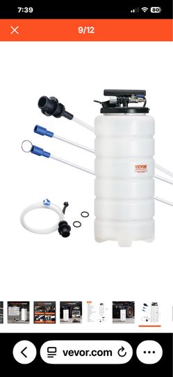 Fluid Extractor, 4 Gallons (15 Liters), Pneumatic/Manual Oil Changer Vacuum Fluid Extractor with Dipstick and Suction Hose, Oil Extractor Change Pump 