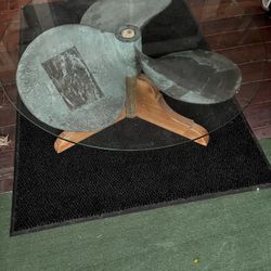 Furniture Table With Nautical Theme- Ship Propeller With A 36” Glass Top 