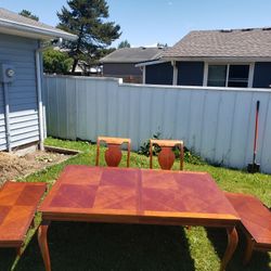Wood Table With Six Chairs