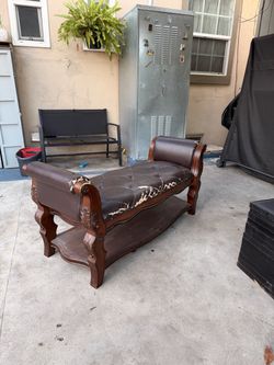 Victorian Style Tufted Upholstered Bench