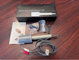Sony F-99b One-point Stereo Dynamic Microphone In Original Box - Vintage