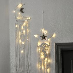 Moon and Star Dream Catcher Hanging Wall Decor