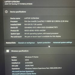 ASUS TUF Gaming F17 – i7 / 16GB RAM – Great Condition